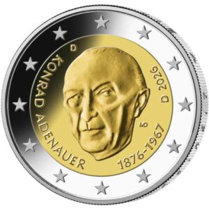 ALEMNIA 2026 2 EUROS CONMEMORATIVA UNC "UNIDAD, JUSTICIA Y LIBERTAD - KONRAD ADENAUER" S/C.