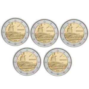 5x ALEMANIA 2026 2 EUROS CONMEMORATIVA UNC "CASA DEL CLIMA BREMERHAVEN - BREMEN" S/C. 5 CEDAS (A,D,F,J,G).