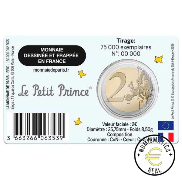 FRANCIA 2026 2 EUROS CONMEMORATIVA UNC – EL PRINCIPITO – (EN COINCARD) BU 4 VERSIONES DIFERENTES. – S/C. - Imagen 8