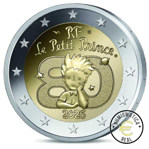 FRANCIA 2026 2 EUROS CONMEMORATIVA PROOF "EL PRINCIPITO" PP EN ESTUCHE. - Imagen 2