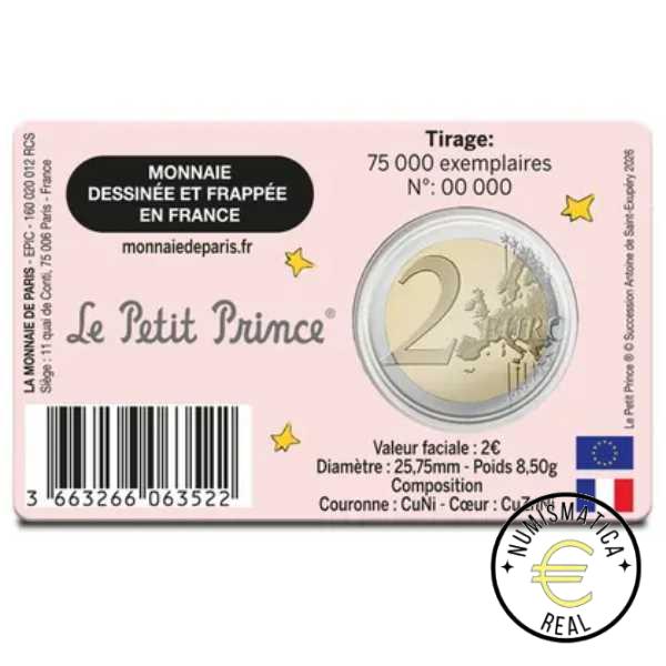 FRANCIA 2026 2 EUROS CONMEMORATIVA UNC – EL PRINCIPITO – (EN COINCARD) BU 4 VERSIONES DIFERENTES. – S/C. - Imagen 10