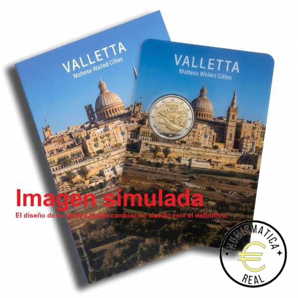 MALTA 2026 2 EUROS CONMEMORATIVA UNC – CIUDAD DE LA VALLETTA EN COINCARD OFICIAL (CARTERA) – BU.