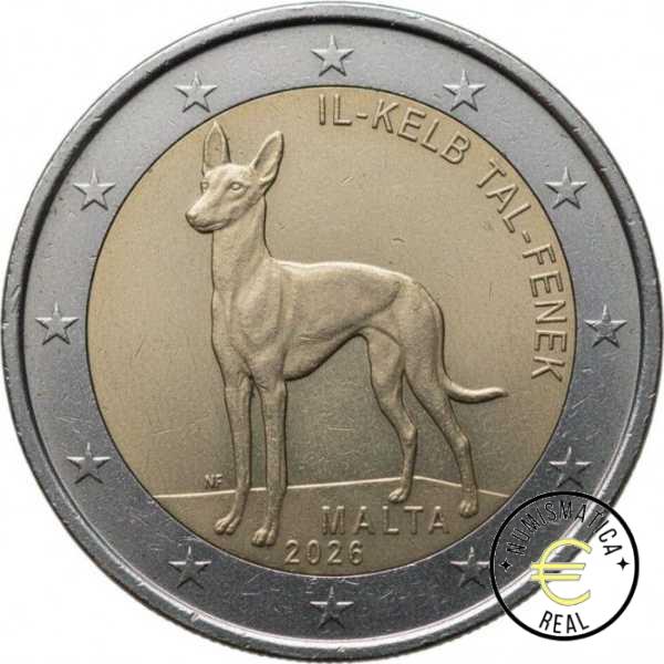 MALTA 2026 2 EUROS CONMEMORATIVA UNC - SABUESO FARAON MALTES - S/C.