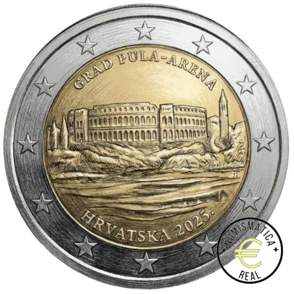 CROACIA 2025 2 EUROS CONMEMORATIVA UNC - ARENA O ANFITEATRO DE PULA - S/C.