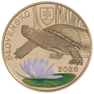 ESLOVAQUIA 2026 5 EUROS CONMEMORATIVA UNC "TORTUGA DE ESTANQUE EUROPEA" S/C.