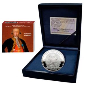 ESPAÑA 2026 10 EUROS PROOF – 8 REALES “250 ANIV. INDEPENDENCIA DE LOS EE. UU. - BERNARDO DE GALVEZ” BE – PP.