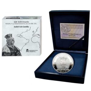 ESPAÑA 2026 10 EUROS PROOF – 8 REALES “250 ANIV. INDEPENDENCIA DE LOS EE. UU. - ISABEL I DE CASTILLA” BE – PP.
