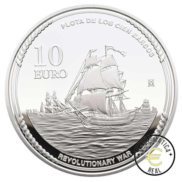 ESPAÑA 2026 10 EUROS PROOF – 8 REALES “250 ANIV. INDEPENDENCIA DE LOS EE. UU. - ALMIRANTE LUIS DE CORDOBA - FLOTA DE LOS 100 BARCOS” BE – PP.