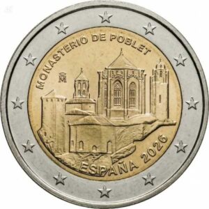 ESPAÑA 2026 2 EUROS CONMEMORATIVA UNC "MONASTERIO DE POBLET" S/C.