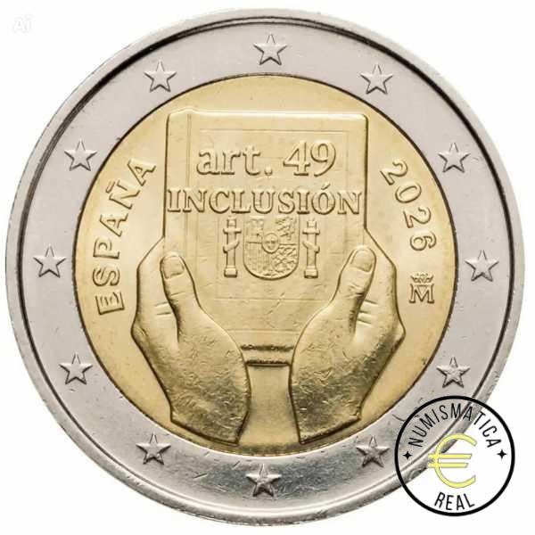 ESPAÑA 2026 2 EUROS CONMEMORATIVA UNC "ESPAÑA Y LA DISCAPACIDAD: PROTECCION, DERECHOS E INCLUSION" S/C. - Imagen 2
