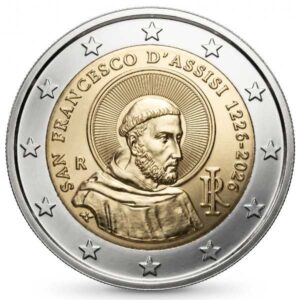 ITALIA 2026 2 EUROS CONMEMORATIVA UNC "800º ANV. DE SAN FRANCISCO DE ASIS " S/C.