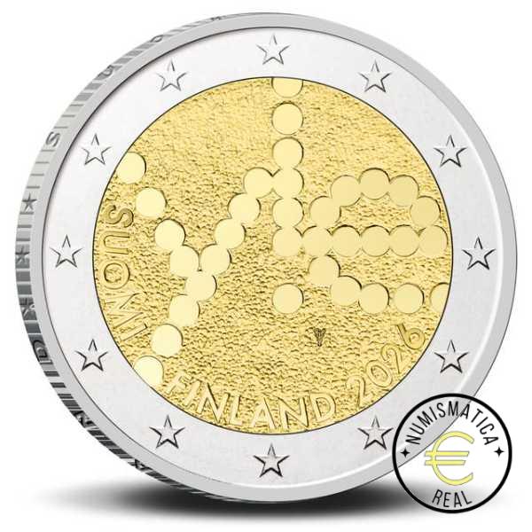 FINLANDIA 2026 2 EUROS CONMEMORATIVA UNC - "100 AÑOS DE LA RADIODIFUSION FINLANDESA - YLEISRADIO" - S/C.