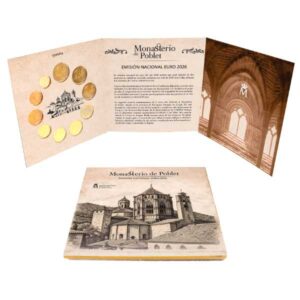 ESPAÑA 2026 10 VALORES - SERIE DE 1 CENT A 2 EUROS 8 VALORES + 2 X 2 EUROS COM. "MONASTERIO DE POBLET" Y "DISCAPACIDAD, DERECHOS E INCLUSION"- CARTERA BU - EUROSET.