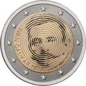 ESLOVENIA 2026 2 EUROS CONMEMORATIVA UNC "150º ANIV. DEL NACIMIENTO DE IVAN CANKAR" S/C.