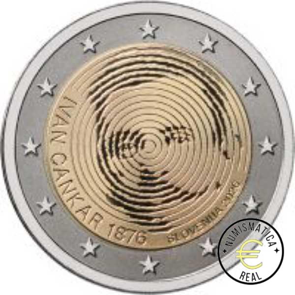 ESLOVENIA 2026 2 EUROS CONMEMORATIVA UNC "150º ANIV. DEL NACIMIENTO DE IVAN CANKAR" S/C.