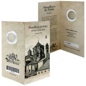 ESPAÑA 2026 2 EUROS CONMEMORATIVA PROOF - PATRIMONIO UNESCO "MONASTERIO DE POBLET" BE - CARTERA OFICIAL PP.