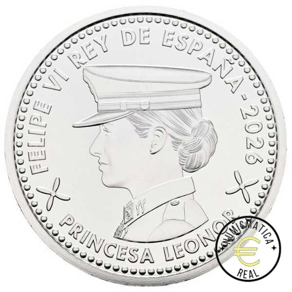 ESPAÑA 2026 60 EUROS DE PLATA EN ESTUCHE - LA PRINCESA LEONOR "LA ACADEMIA GENERAL DEL AIRE Y DEL ESPACIO" CALIDAD ESPECIAL SIMILAR A PROOF EN COLOR. EN CARTERA ORIGINAL. - Imagen 3