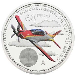 RESERVA - ESPAÑA 2026 60 EUROS DE PLATA - LA PRINCESA LEONOR "LA ACADEMIA GENERAL DEL AIRE Y DEL ESPACIO"- UNC EN COLOR. EN BOLSITA ORIGINAL.