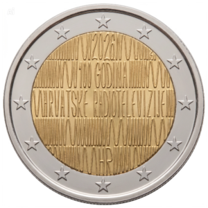 CROACIA 2026 2 EUROS CONMEMORATIVA UNC - 100 AÑOS DE LA RADIO Y TELEVISION CROATA - S/C.