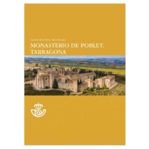 ESPAÑA 2026 2 EUROS CARPETA F.N.M.T + CORREOS - PATRIMONIO UNESCO "MONASTERIO DE POBLET" + SELLO - CARTERA OFICIAL.