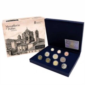 ESPAÑA 2026 8 VALORES + 2 CONMEMORATIVAS 2 EUROS PROOF - TOTAL 10 MONEDAS "MONASTERIO DE POBLET" Y "DERECHO E INCLUSION" BE - EUROSET PP.