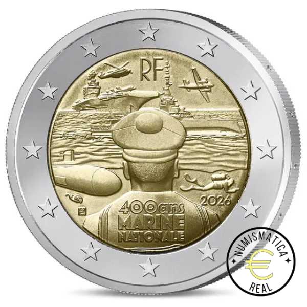 FRANCIA 2026 2 EUROS CONMEMORATIVA UNC - LA ARMADA FRANCESA "400º AÑOS DE EXPERIENCIA" S/C.