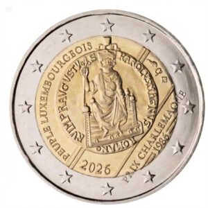 LUXEMBURGO 2026 2 EUROS CONMEMORATIVA UNC "40º PREMIO CARLOMAGNO AL PUEBLO DE LUXEMBURGO" S/C.