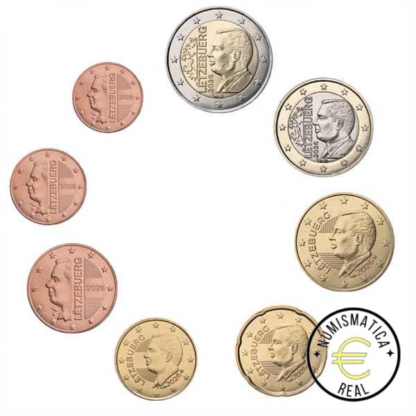 LUXEMBURGO 2026 8 VALORES, MONEDAS DEL PAIS DE 1 CENT A 2 EUROS UNC. S/C.
