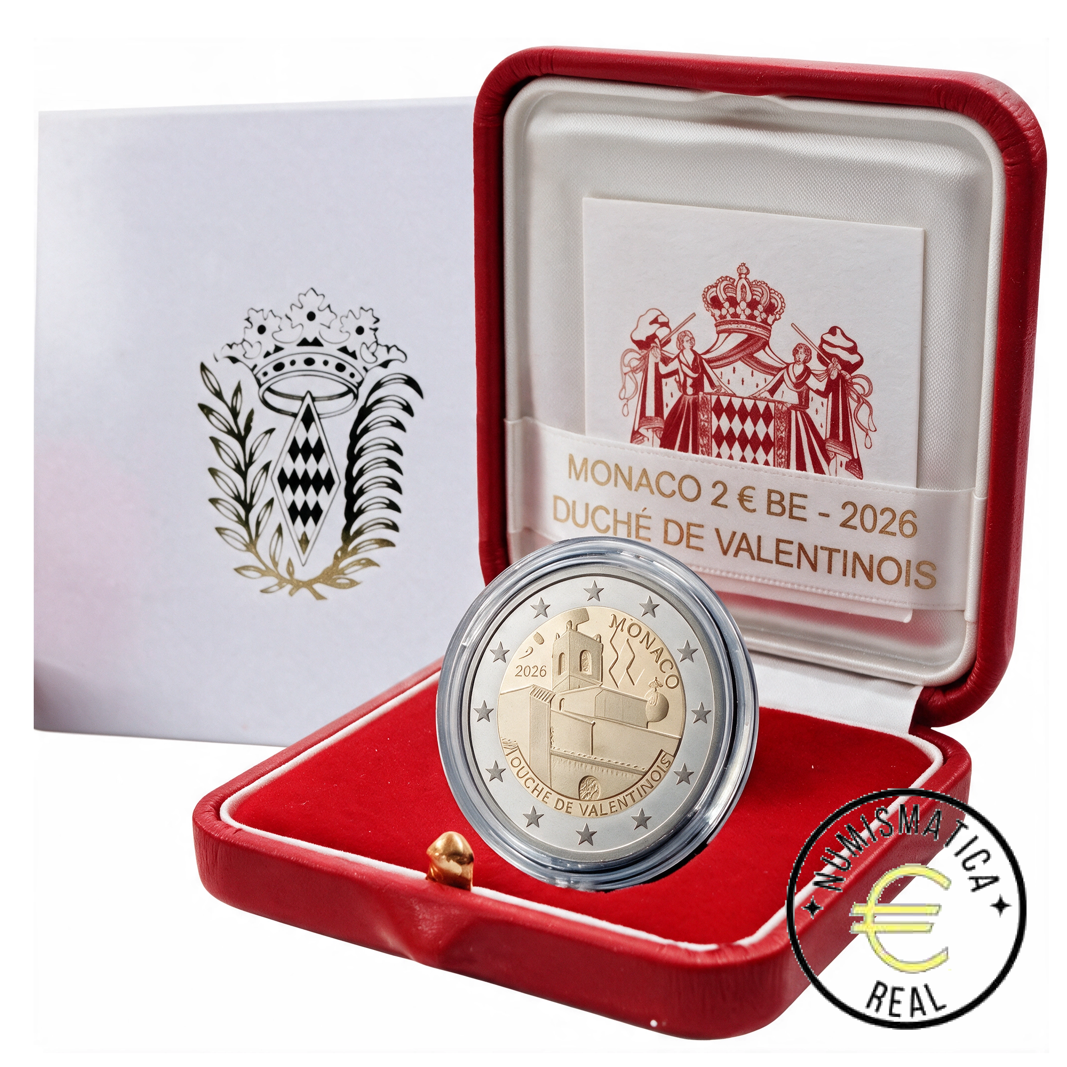 MONACO 2026 2 EUROS CONMEMORATIVA PROOF - "DUCADO DE VALENTINOIS" - EN ESTUCHE OFICIAL BE. PP
