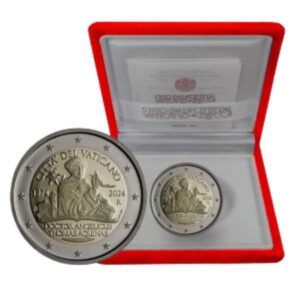 VATICANO 2024 2 EUROS CONMEMORATIVA PROOF - 750º ANIVERSARIO DE LA MUERTE DE TOMAS DE AQUINO - EN ESTUCHE OFICIAL PP.