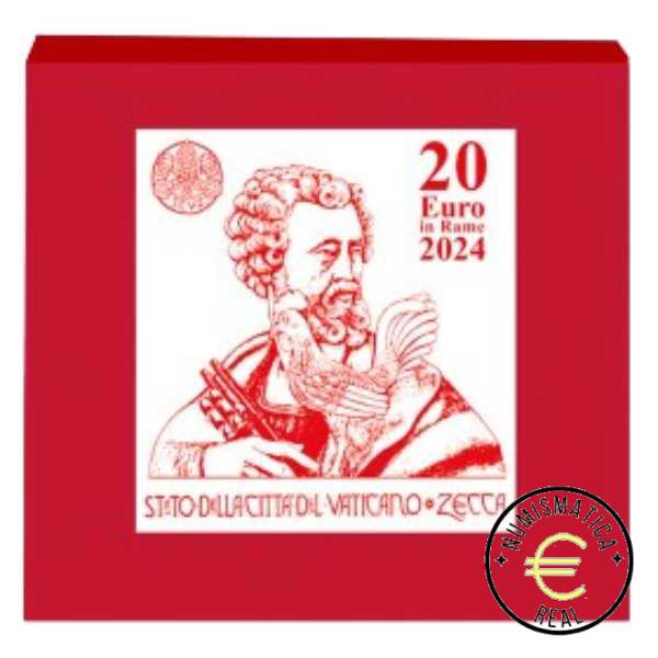 VATICANO 2024 20 EUROS CONMEMORATIVA BU - ARTE Y FE "SAN PEDRO Y EL GALLO" - EN ESTUCHE OFICIAL.