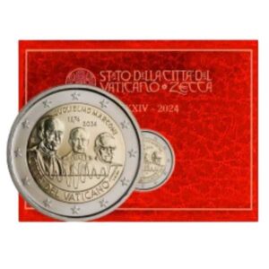 VATICANO 2024 2 EUROS CONMEMORATIVA BU - 150º ANIVERSARIO DEL NACIMIENTO DE GUGLIELMO MARCONI - EN CARTERA OFICIAL.