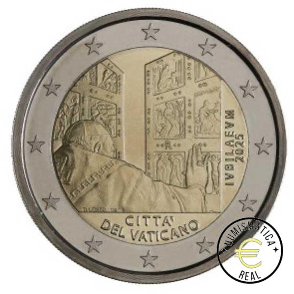 VATICANO 2025 2 EUROS CONMEMORATIVA BU - AÑO SANTO JUVILAR - EN CARTERA OFICIAL. - Imagen 2