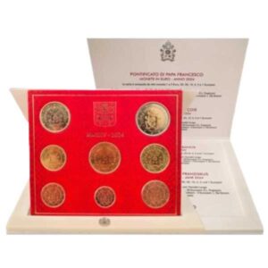 VATICANO 2024 CARTERA 8 VALORES KMS CALIDAD BU - ESCUDO DE FRANCISCO I - EN CARTERA OFICIAL - EUROSET.
