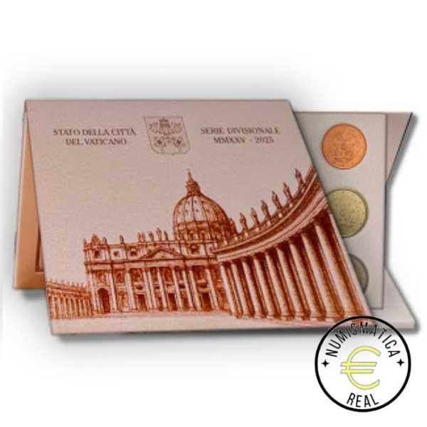 VATICANO 2025 CARTERA 8 VALORES KMS CALIDAD BU - ESCUDO DE FRANCISCO I - EN CARTERA OFICIAL - EUROSET. - Imagen 2