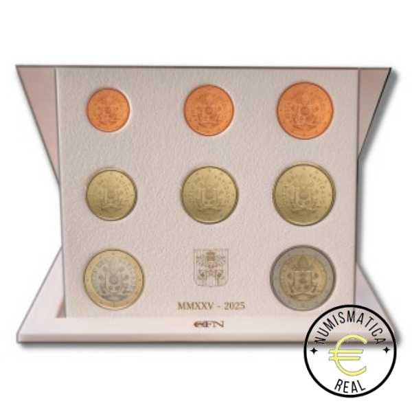 VATICANO 2025 CARTERA 8 VALORES KMS CALIDAD BU - ESCUDO DE FRANCISCO I - EN CARTERA OFICIAL - EUROSET.