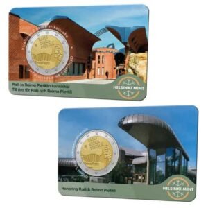 2X FINLANDIA 2026 2 EUROS CONMEMORATIVA BU - "RAILI Y REIMA PIETILA" COINCARD  2 VARIANTE (INGLES + FINLANDES) - BNC.