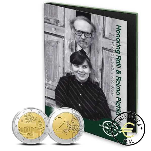 FINLANDIA 2026 2 EUROS CONMEMORATIVA PROOF - "RAILI Y REIMA PIETILA" BE- PP EN ESTUCHE.
