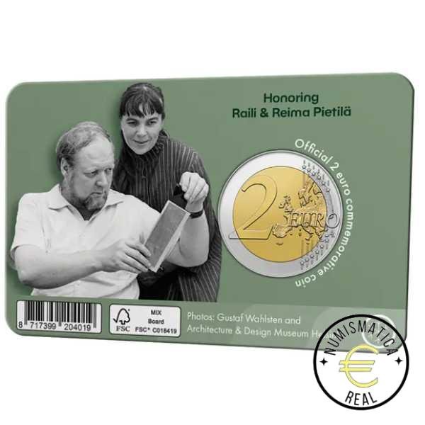 2X FINLANDIA 2026 2 EUROS CONMEMORATIVA BU - "RAILI Y REIMA PIETILA" COINCARD 2 VARIANTE (INGLES + FINLANDES) - BNC. - Imagen 8