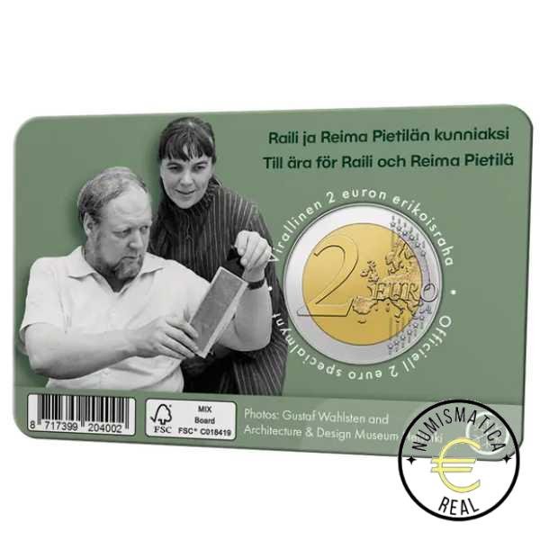 2X FINLANDIA 2026 2 EUROS CONMEMORATIVA BU - "RAILI Y REIMA PIETILA" COINCARD 2 VARIANTE (INGLES + FINLANDES) - BNC. - Imagen 7