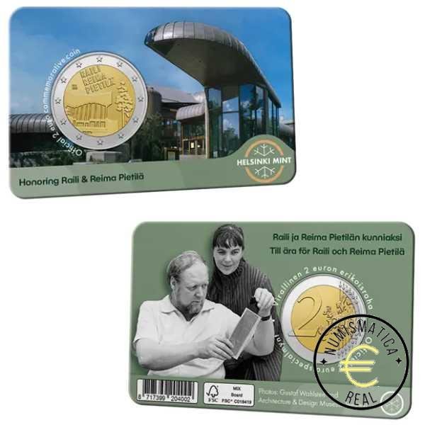 2X FINLANDIA 2026 2 EUROS CONMEMORATIVA BU - "RAILI Y REIMA PIETILA" COINCARD 2 VARIANTE (INGLES + FINLANDES) - BNC. - Imagen 2