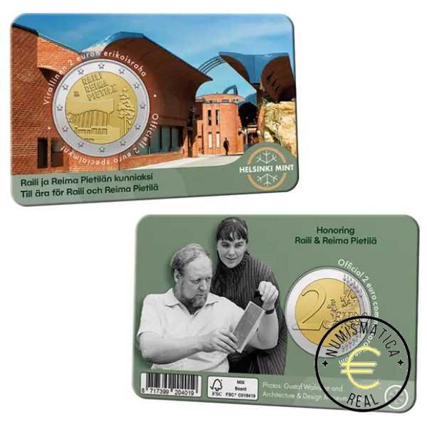 2X FINLANDIA 2026 2 EUROS CONMEMORATIVA BU - "RAILI Y REIMA PIETILA" COINCARD 2 VARIANTE (INGLES + FINLANDES) - BNC. - Imagen 3