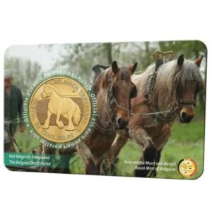 BELGICA 2026 2,5 EUROS COINCARD CONMEMORATIVA UNC - "EL CABALLO DE TIRO BELGA" - VERSION HOLANDESA BU.