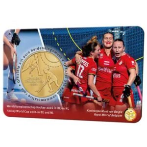 BELGICA 2026 2,5 EUROS COINCARD CONMEMORATIVA UNC - COPA MUNDIAL DE HOCKEY EN BELGICA Y LOS PAISES BAJOS" - VERSION HOLANDESA BU.