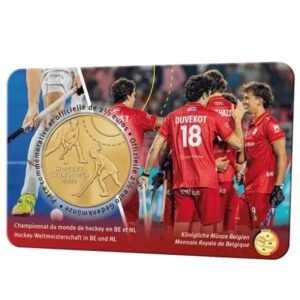 BELGICA 2026 2,5 EUROS COINCARD CONMEMORATIVA UNC - COPA MUNDIAL DE HOCKEY EN BELGICA Y LOS PAISES BAJOS" - VERSION FRANCESA BU.