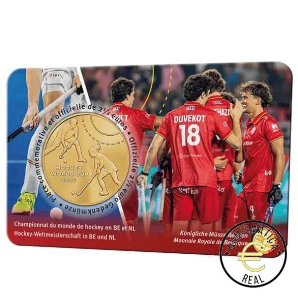BELGICA 2026 2,5 EUROS COINCARD CONMEMORATIVA UNC - COPA MUNDIAL DE HOCKEY EN BELGICA Y LOS PAISES BAJOS" - VERSION FRANCESA BU.