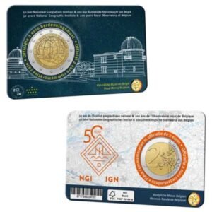 BELGICA 2026 2 EUROS CONMEMORATIVA BU - 50 AÑOS DEL INSTITUTO GEOGRAFICO NACIONAL "200º AÑOS DEL REAL OBSERVATORIO BELGA"- EN COINCARD - BNC.