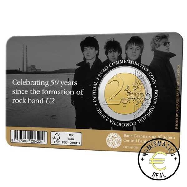 IRLANDA 2026 2 EUROS CONMEMORATIVA BU - "50º ANIVERSARIO DEL GRUPO U2" COINCARD - BNC. - Imagen 4
