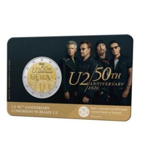 IRLANDA 2026 2 EUROS CONMEMORATIVA BU - "50º ANIVERSARIO DEL GRUPO U2" COINCARD - BNC.