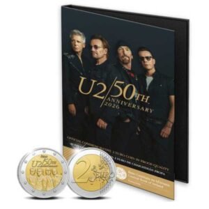 IRLANDA 2026 2 EUROS CONMEMORATIVA PROOF - "50º ANIVERSARIO DEL GRUPO U2" BE- PP EN ESTUCHE.